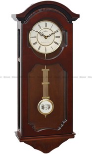 Adler 20040-WA2 stylowy zegar wiszący kwarcowy z wahadłem w odcieniu orzech