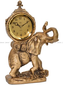 Zegar kominkowy figurka Słoń - Adler 80075G-A - 20x32 cm