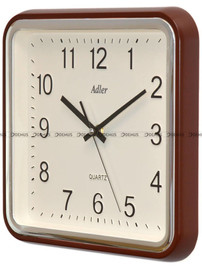 Adler 30110-BR Kwadratowy zegar ścienny z płynącą wskazówką  - 28x28 cm