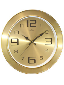 Zegar ścienny Adler 30294-Gold - 33 cm - płynąca wskazówka