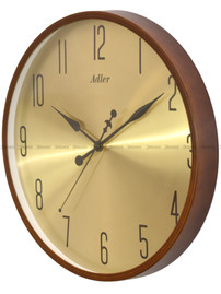 Zegar ścienny Adler 30290-Brown-Gold - 40 cm - płynąca wskazówka