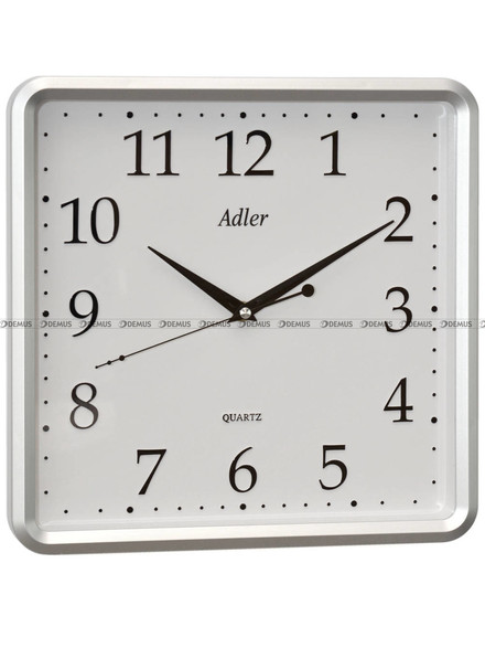 Adler 30168-SR kwadratowy zegar ścienny srebrny - 32x32 cm
