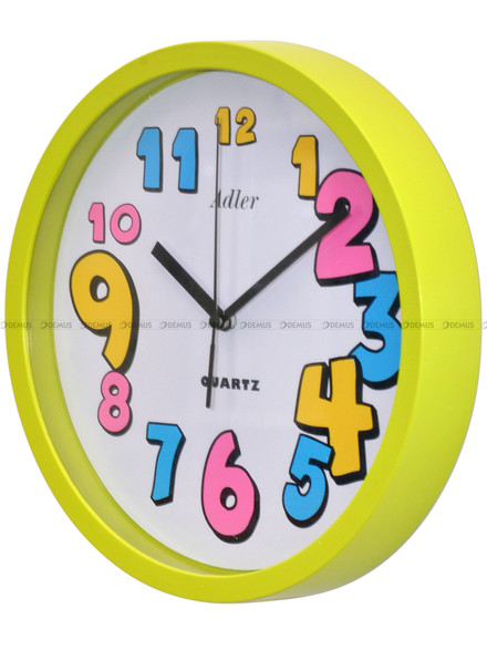Zegar na ścianę dla dzieci Adler 30084-Green - 26 cm