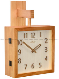 Drewniany Dwustronny Zegar ścienny 30304-Wood-Color - 32x36 cm - Do korytarza