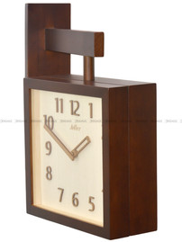 Drewniany Dwustronny Zegar ścienny 30304-Dark-Walnut - 32x36 cm - Do korytarza