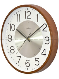 Zegar ścienny Adler 30296-Brown-White-Silver - 35 cm - płynąca wskazówka
