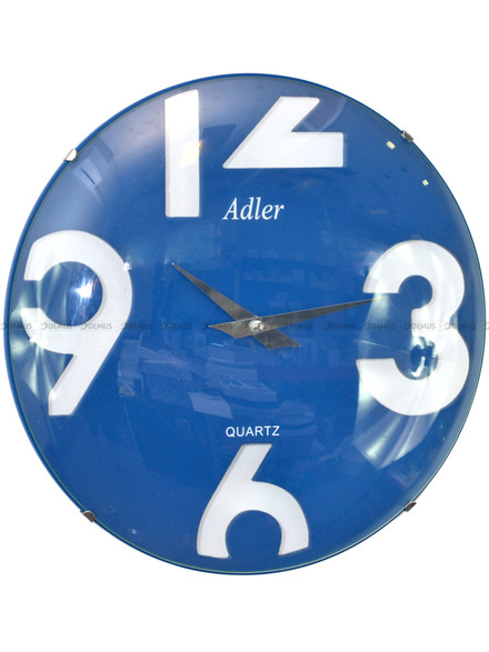Adler 21155-BLUE Zegar ścienny szklany okrągły duże cyfry 3,6,9,12