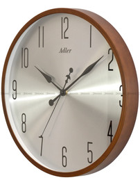 Zegar ścienny Adler 30291-Brown-Silver - 40 cm - płynąca wskazówka