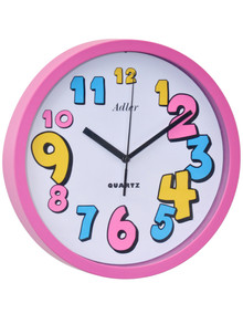 Zegar na ścianę dla dzieci Adler 30084-Pink - 26 cm