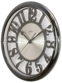 Zegar ścienny Adler 30292-Graphite-Silver - 35,5 cm - płynąca wskazówka