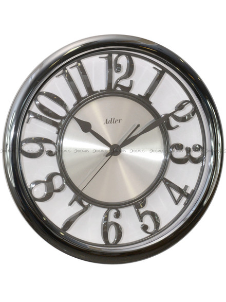 Zegar ścienny Adler 30292-Graphite-Silver - 35,5 cm - płynąca wskazówka