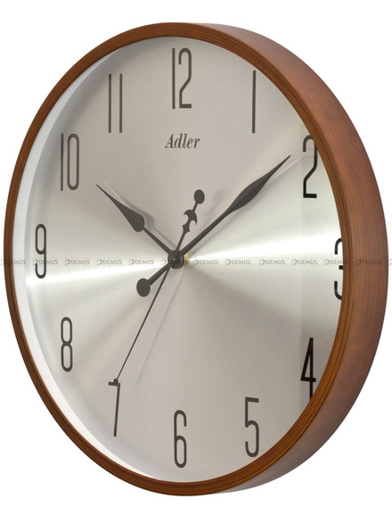 Zegar ścienny Adler 30291-Brown-Silver - 40 cm - płynąca wskazówka