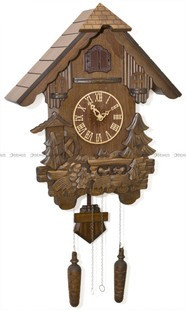 Adler 24017-W Zegar wiszący kwarcowy z kukułką, Orzech