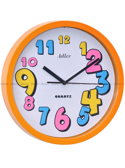 Zegar na ścianę dla dzieci Adler 30084-Orange - 26 cm