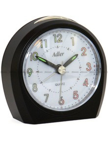 Budzik z płynąca wskazówką Adler 40155-CZ - 8x8 cm
