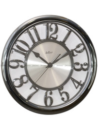 Zegar ścienny Adler 30292-Graphite-Silver - 35,5 cm - płynąca wskazówka