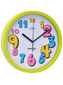 Zegar na ścianę dla dzieci Adler 30084-Green - 26 cm