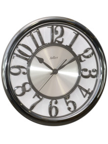 Zegar ścienny Adler 30292-Graphite-Silver - 35,5 cm - płynąca wskazówka