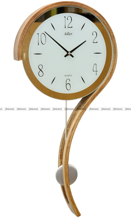 Adler 20216-PB-OAK Znak zapytania zegar wiszący kwarcowy z wahadłem w odcieniu dąb