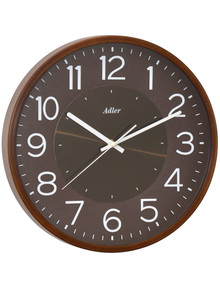 Zegar ścienny Adler 30297-Brown-Black - 35 cm - płynąca wskazówka