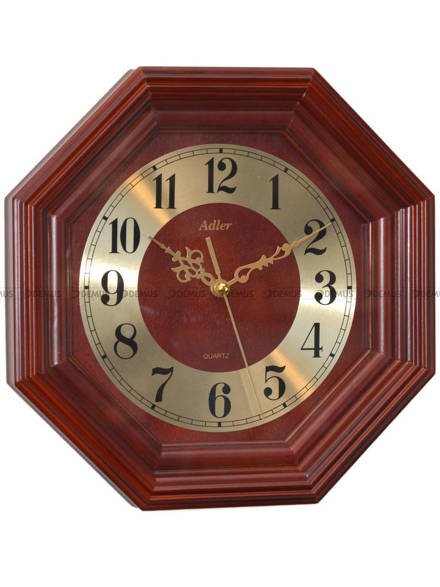 Adler 21087-CH zegar ścienny drewniany ośmiokątny w odcieniu wiśnia