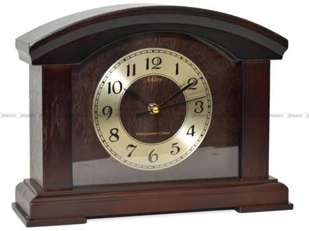 Adler 22086-W2 zegar kominkowy stołowy drewniany, orzech, z kurantem - 28x21 cm