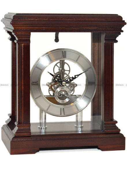 Adler 22145-W zegar kominkowy drewniany z widocznym mechanizmem odcień orzech