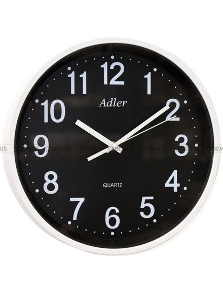 Adler 30125-WHITE-BLACK Zegar ścienny kwarcowy, Biały