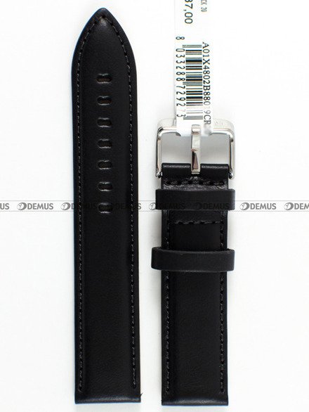 Pasek skórzany do zegarka - Morellato X4802B88019 - 22 mm czarny