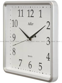 Adler 30168-SR kwadratowy zegar ścienny srebrny - 32x32 cm
